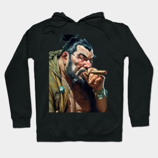 Puff Sumo in Japanese: I Believe in Myself Not Your Opinion on a dark (Knocked Out) background Hoodie